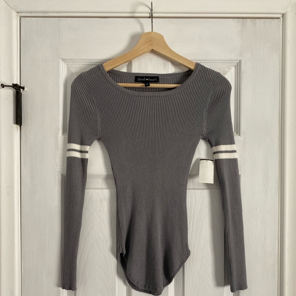*NWT* Grey Ribbed Long Sleeve.